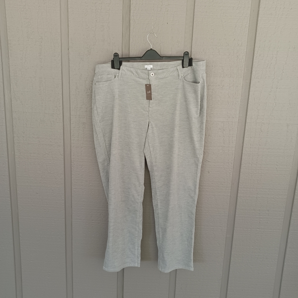 J Jill Corduroy Pant Plus Size 24 Women Straight Leg Cotton Blend Grey Heather